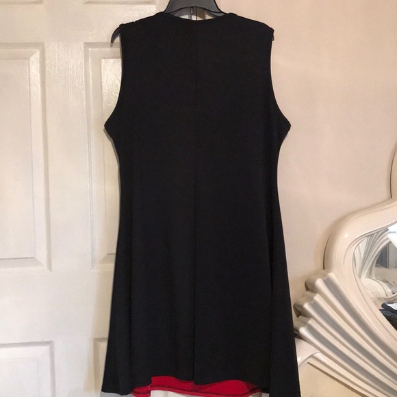 EUC Arbor Rose Red Black Color Block Dress 2X - Picture 4 of 4